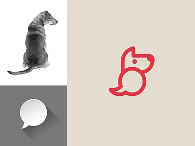 Dog + Speech Bubble animal symbol brand branding character mascot chat conversation child children concept cute fun funny dog doggy idea illustration illustrative illustration line monoline logo identity outline stroke pet playful puppy smart clever speech bubble
