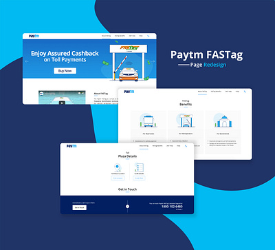 Paytm FASTag page redesign icons illustration layout toll uiux webpage