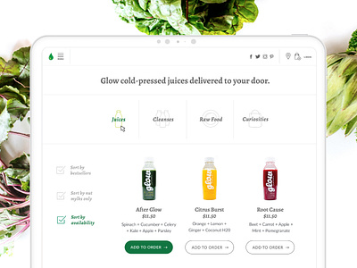 Shop Now Preview cleanse cold pressed juice ecommerce health food juice bar online shopping order raw food ux ux ui website concept website design website mockup