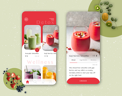 Healthy food shop App app application design minimal phone ui