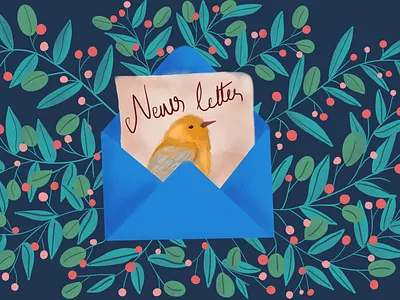 Newsletter art birds dailyui drawing illustration leaves letter nature newsletter ui uidesign uiux uiux design ux uxdesign