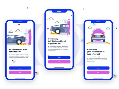 Error illustration for a Car app concept fintech flatillustration insurance ios mobile sketch ui uidesign ux uxdesign
