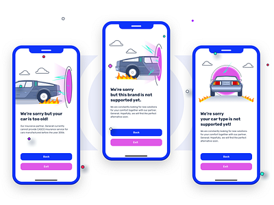 Error illustration for a Car app concept fintech flatillustration insurance ios mobile sketch ui uidesign ux uxdesign