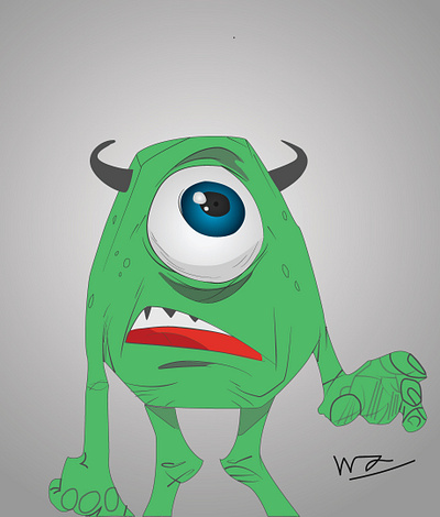 Mike Wazowski art design flat illustration minimal vector