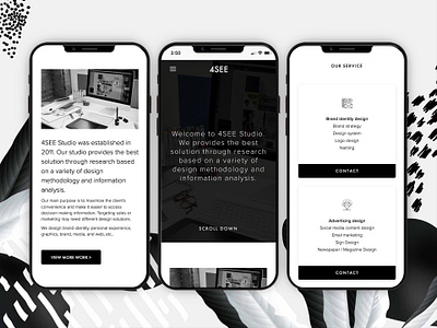 4SEE STUDIO about app black black white branding button design grey illustration landing logo typography ui ux web webdesign website