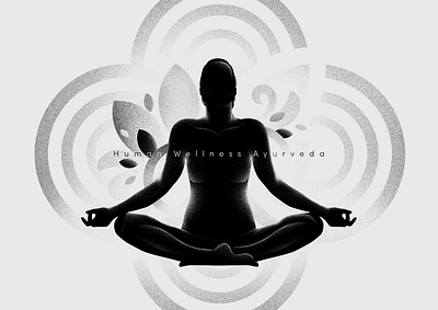 Meditation abstract adobe adobe illustrator adobe photoshop ayurveda blackandwhite brand identity branding design digitalart drawing fitness girl graphic design identity illustration indian medical meditation wellness