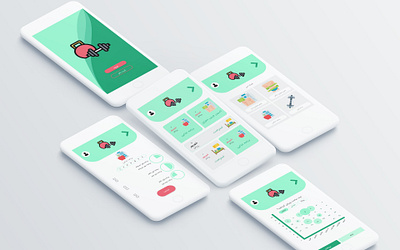 Fitness UI Design app design icon illustration illustration design logo illustration design ui ux vector