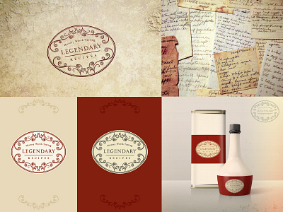 Legendary Recipes - Logo and Brand art brand classic decorative hand drawn label logo vintage