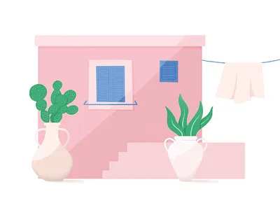 Animated postcard from Italy after effects animation animation 2d animation design house illustration illustration art italy motion design motion graphics plants