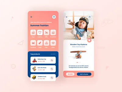 Children Shop App app children design home mobile shop shopping app ui