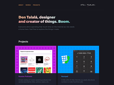 Talala.info css html personal project portfolio website