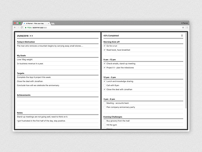 A Planner App app design app development diary planner planners planning productivity simple design task list task manager todo todo app todo list todoist todolist web app web app design web application design web design