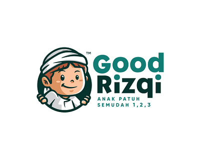 Islamic Good Rizqi Logo Design (Serban version) adobe boy brand branding characters drawing education emblem graphic graphicdesign illustration illustrator islam islamic logo logodesign mascot school vector