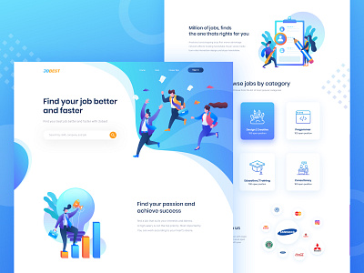 Homepage design for job portal site freebie freebie psd homepage illustration job job portal job vacancy landing page