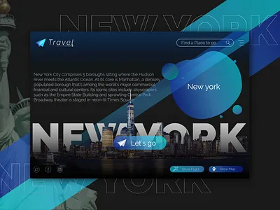 Travel web UI design art design flight logo map new york new york city travel ui uiux web ui