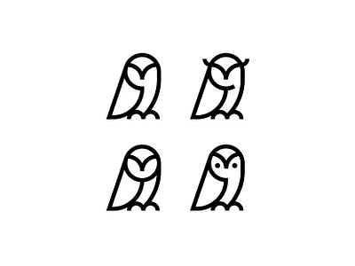 Owls animal bird icon line logo mark night owl owls simple symbol