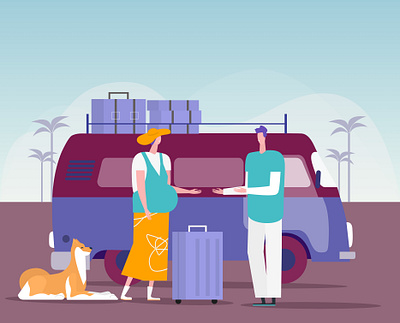 Illustrations to go ai builder bus character dog illustrations marketplace online sketch stock travel trip ui ux vector web website