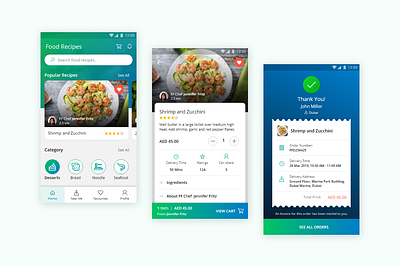 Food App adobe xd android cart food food and drink food app food cart food ordering ios mobile app mobile app design mobile ui recipes ui ux xd