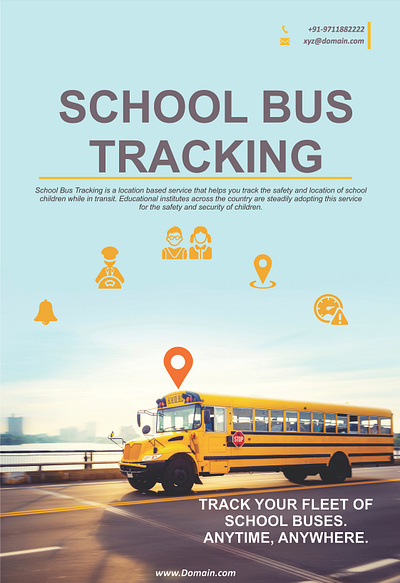 school bus tracking branding design illustration typography vector