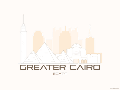 Cairo-EG cairo cairo tower illustration illustrator opera house pyramids skyline vector