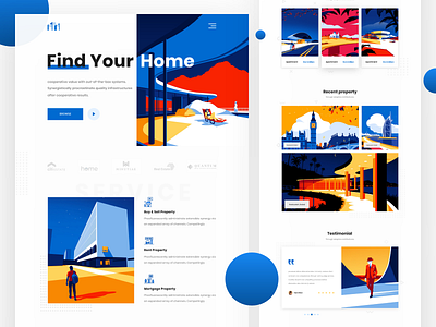 Property Management Website homepage illustration landing page ui design ui designer uiux user interface ux design ux designer web website website design