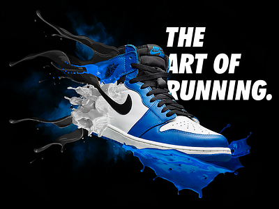 Nike Poster art behance blue brand branding campaign gradient graphic design graphicdesign graphicdesigner illustration instagram jsigner nike photoshop poster shoes splash timelapse youtube