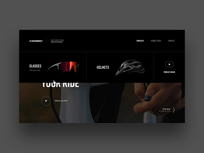 HQBC website (Case study) behance bike case study clean cycling dark hero interface microsite simple submenu webdesign website