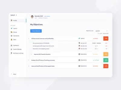 OKR tool - design concept app brand branding design flat ui ux vector web website