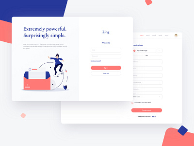 Zing: Sign in admin design dashbaord design illustration product design sign in simple design sketch ui userinterfaces ux web