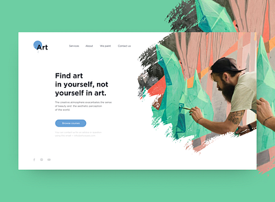 Art academy web page art clear draw green landing landing page minimalism web webdesign