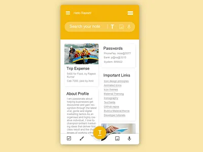 Google Keep Notes Mobile App Redesign app google google keep keep keep notes material notes ui ux yellow