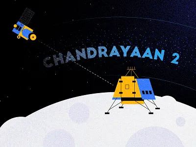 Chandrayaan-2 Mission To Moon (Illustration) astronomy chandrayaan2 creative creative art creative design illustration illustration art illustration design india isro moon moon mission solar system space universe vikram lander