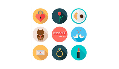 Romance icon set flat ui icon icon design icons vector