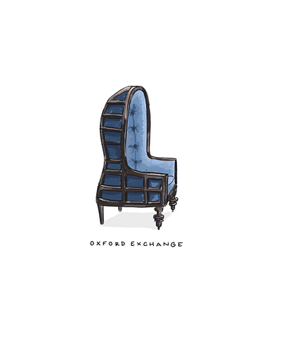 Oxford Exchange chair chair design design drawing graphic design illustration illustration art illustration design illustrations illustrator