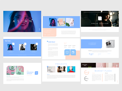 ASIAN' - Keynote template design asian clean design composition graphic design keynote design keynote presentation keynote template keynote templates korean pastel presentation design presentation layout presentation template simple design ui