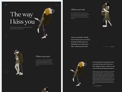 Kisses. clean design digital art digitalillustration illustration landing minimalism typography ux web webdesign website