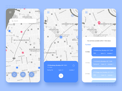 Parking app concept app design parking ui ui ux ui ux design ux webdesign