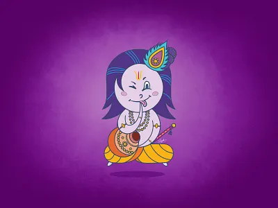 Lord Krishna Illustration art art character cartoon render character design character design in illustrator design digital art illustration illustration lord krishna sketch illustration lord krishna sketch krishna illustration