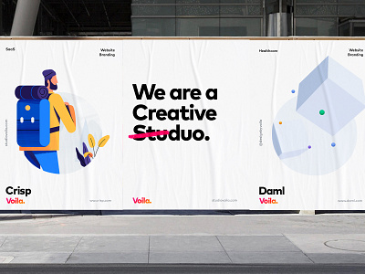 Voila Branding Print, Poster, SaaS, Blockchain Illustrations billboards brand brand design brand guidelines brand identity branding identity illustrations logo posters