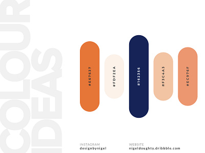 Colour Palette idea blue brand branding clean color colour palette dark blue dark mode design idea identity light mode light orange marketing navy blue orange orange is the new black palette ui whitespace