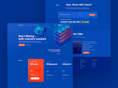 Crypto Mining Platform blue crypto design interface landing mining page platform ui uidesign web
