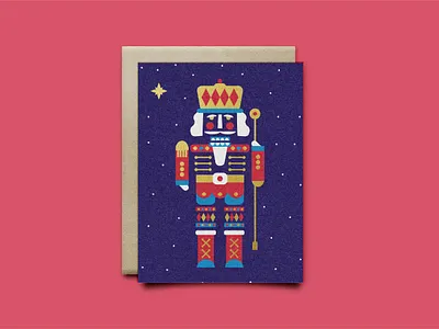 Nutcracker christmas geometric greeting card illustration nutcracker vector