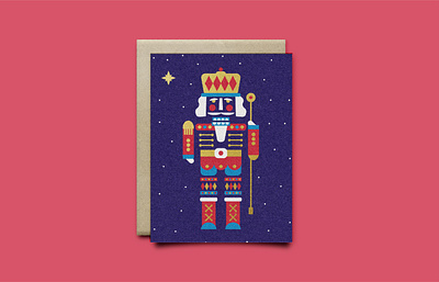 Nutcracker christmas geometric greeting card illustration nutcracker vector