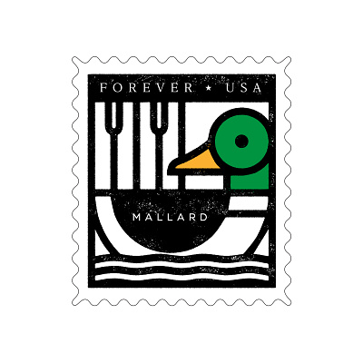 Mallard stamp animal bird design duck illustration mallard south dakota stamp vector