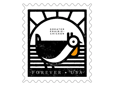 Prairie Chicken Stamp animal bird chicken design icon illustration prairie south dakota stamp vector