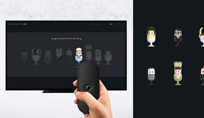 SingingMachine - Character selection android app app app design custom device design icon illustration karaoke system design ui ux