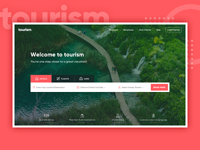 Tourism web mockup design banner design car design flight booking hotel booking shipping ui ui ux design uidesign ux warehouse webdesign website