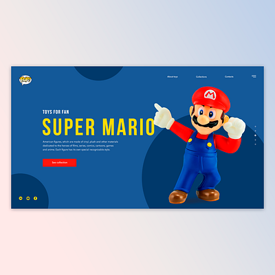 Super mario concept belarus concept design funkopop photoshop red supermario toys ui ux webdesign