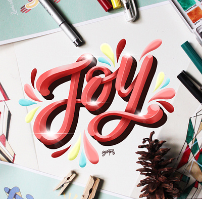 "Joy" Hand Lettering brush lettering calligraphy digital art digital lettering goodtype hand lettering lettering quotes typography