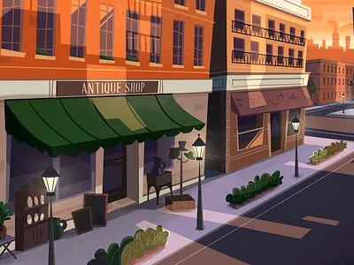 Sunset adobe animation architecture city cityscape color design illustration light motion graphics shadow summer sun sunset vector